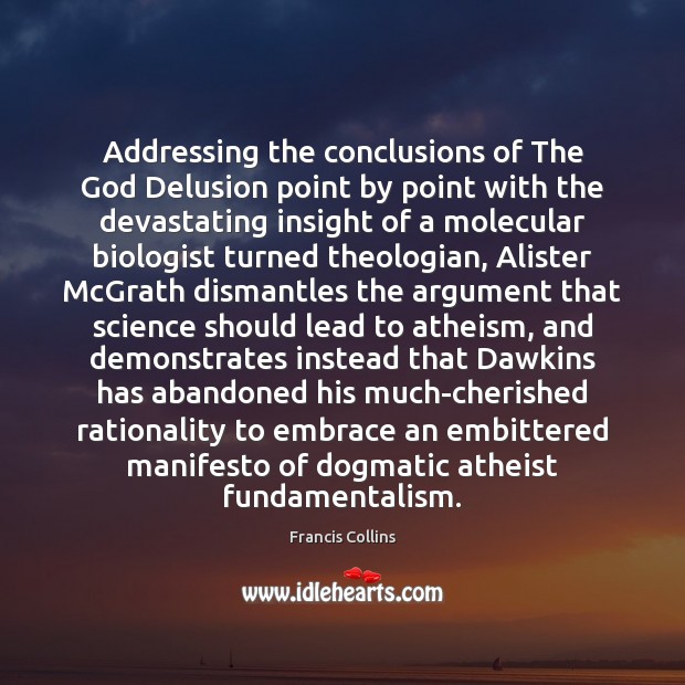 Addressing the conclusions of The God Delusion point by point with the Image