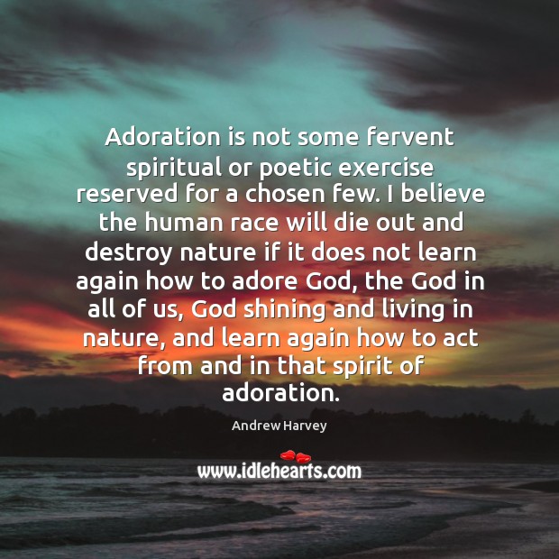 Adoration is not some fervent spiritual or poetic exercise reserved for a 