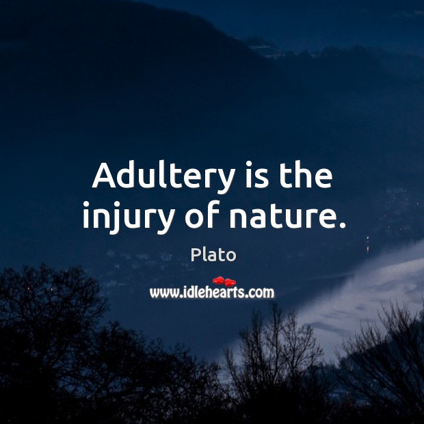 Adultery is the injury of nature. Plato Picture Quote