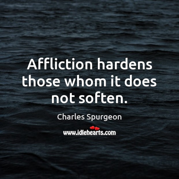 Affliction hardens those whom it does not soften. Image