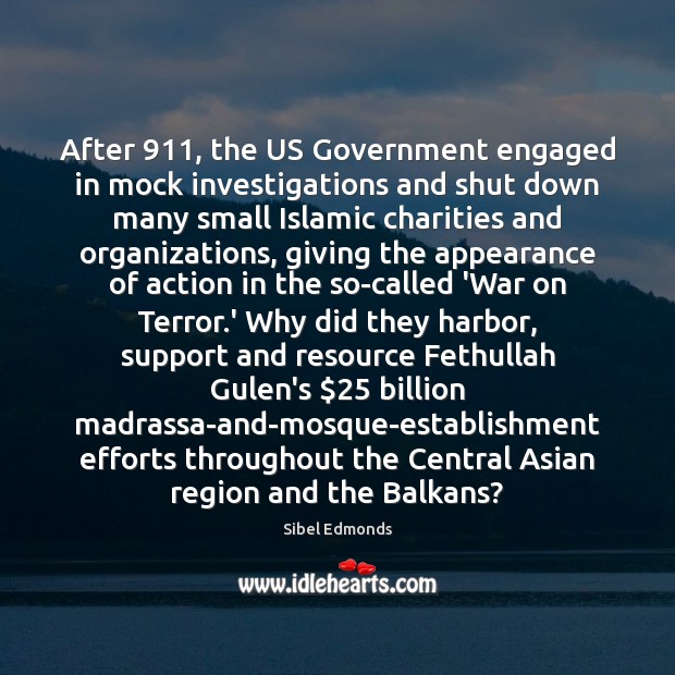 After 911, the US Government engaged in mock investigations and shut down many Image