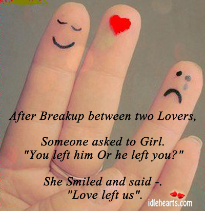 After a breakup between two lovers. Image