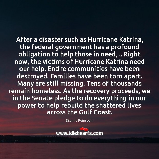 After a disaster such as Hurricane Katrina, the federal government has a Image