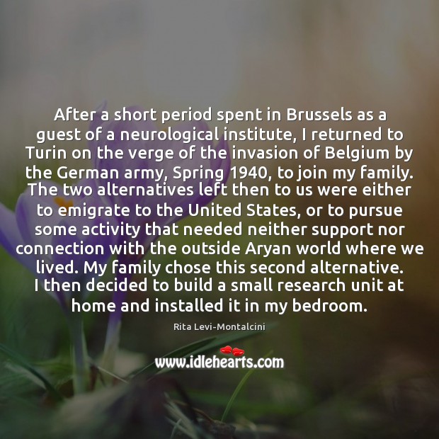 After a short period spent in Brussels as a guest of a Image