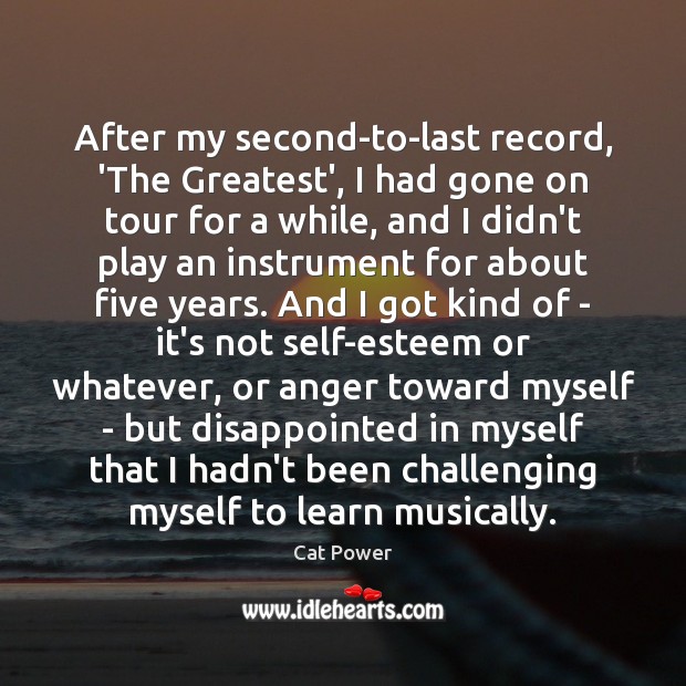 After my second-to-last record, ‘The Greatest’, I had gone on tour for Cat Power Picture Quote