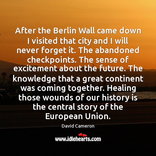 After the Berlin Wall came down I visited that city and I History Quotes Image