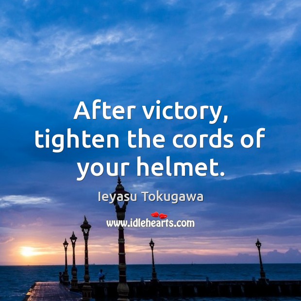 After victory, tighten the cords of your helmet. Image