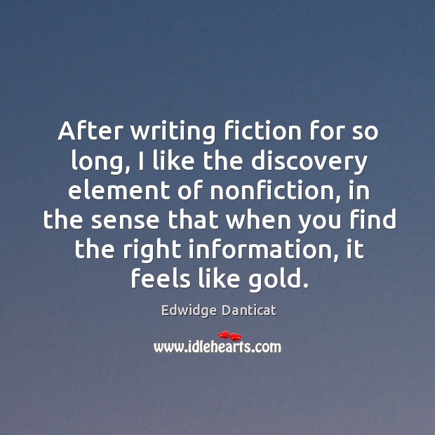 After writing fiction for so long, I like the discovery element of Image