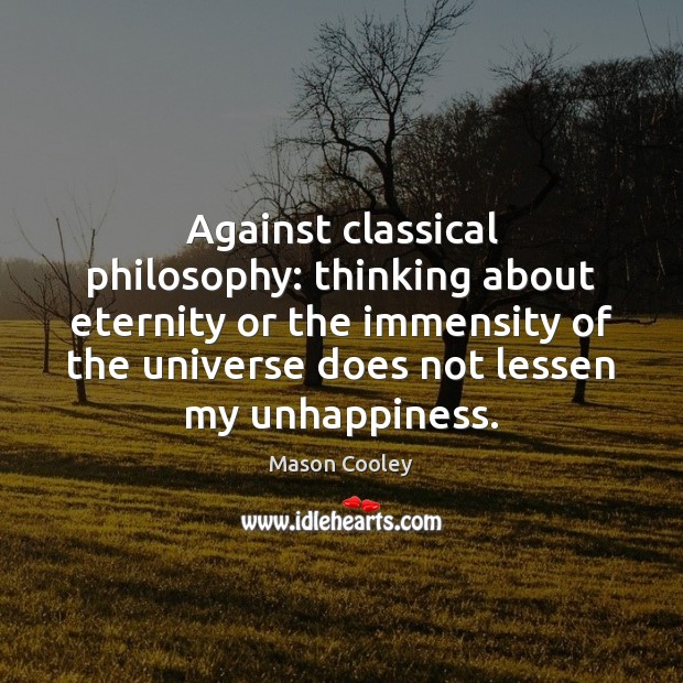 Against classical philosophy: thinking about eternity or the immensity of the universe Image