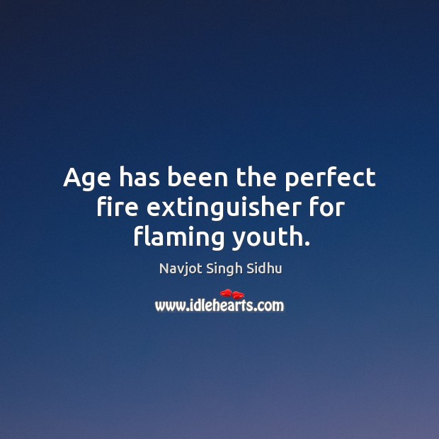 Age has been the perfect fire extinguisher for flaming youth. Image