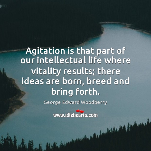 Agitation is that part of our intellectual life where vitality results; there George Edward Woodberry Picture Quote
