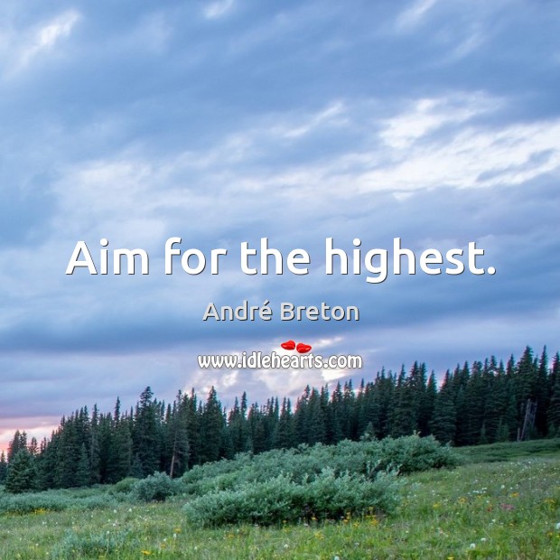 Aim for the highest. André Breton Picture Quote