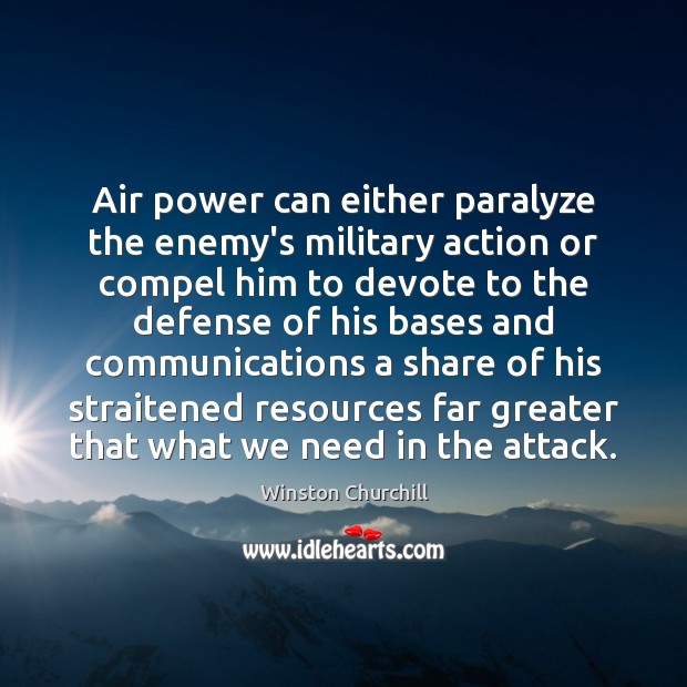 Air power can either paralyze the enemy’s military action or compel him Image