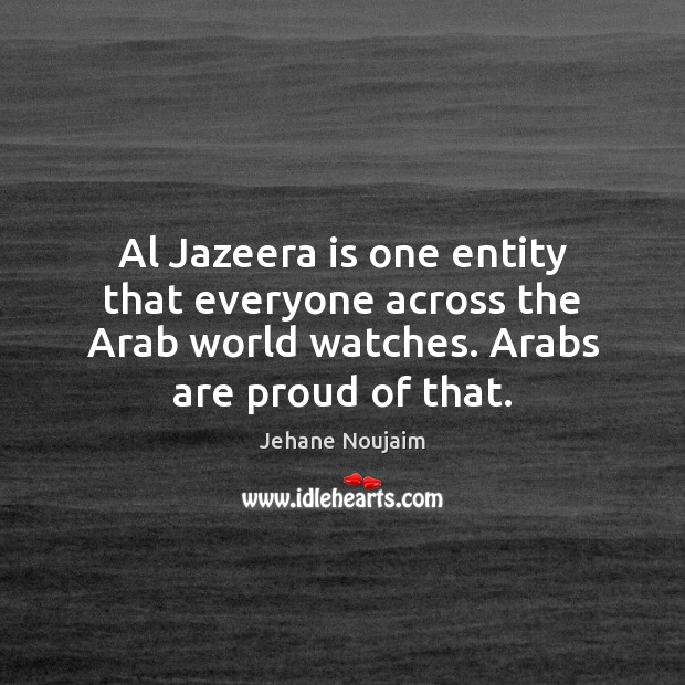 Al Jazeera is one entity that everyone across the Arab world watches. Jehane Noujaim Picture Quote