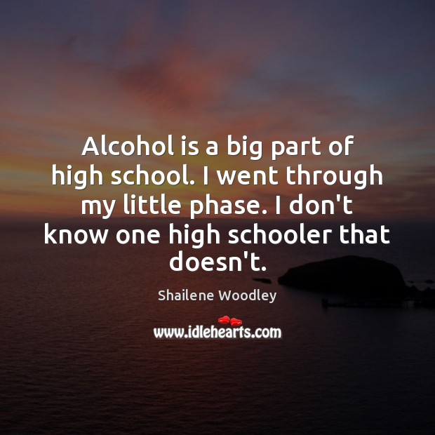 Alcohol is a big part of high school. I went through my Alcohol Quotes Image