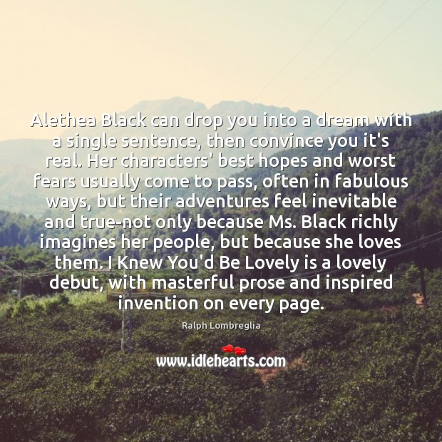 Alethea Black can drop you into a dream with a single sentence, Image