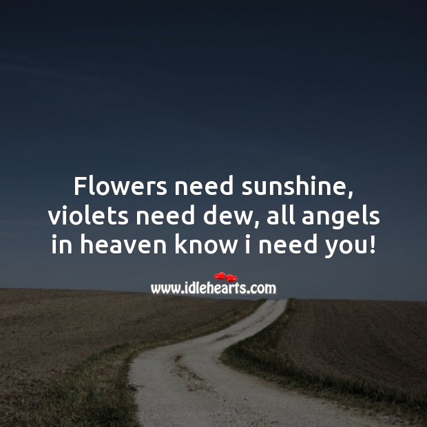 All angels in heaven know I need you Image