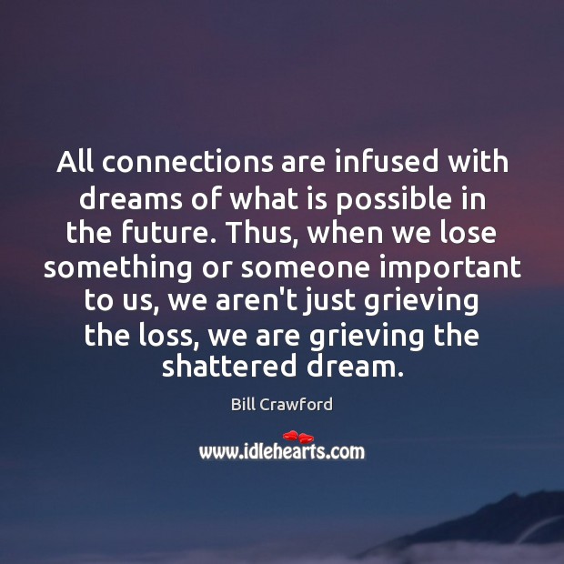 All connections are infused with dreams of what is possible in the Bill Crawford Picture Quote