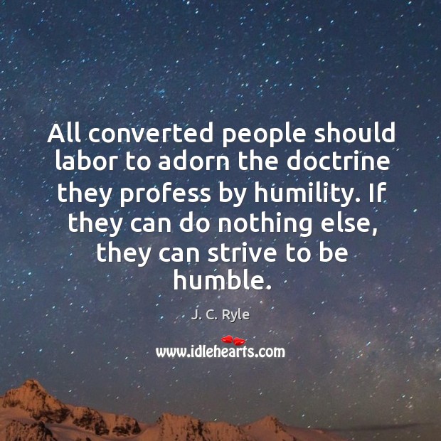 All converted people should labor to adorn the doctrine they profess by J. C. Ryle Picture Quote