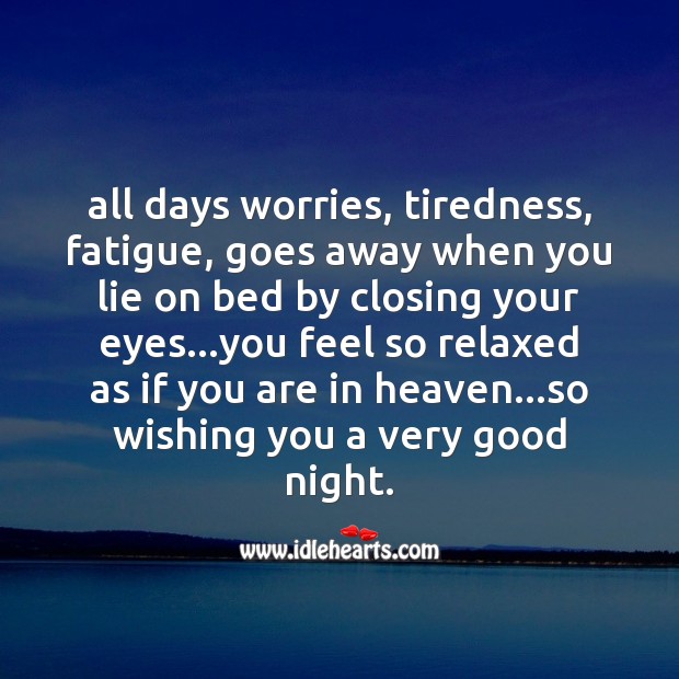 All days worries Good Night Messages Image