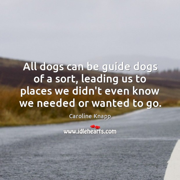 All dogs can be guide dogs of a sort, leading us to Caroline Knapp Picture Quote