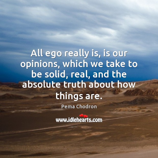 All ego really is, is our opinions, which we take to be Image
