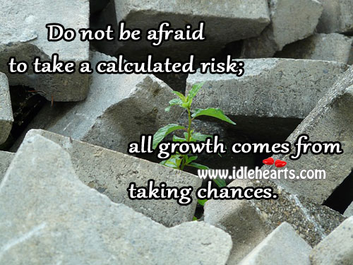 All growth comes from taking chances Image