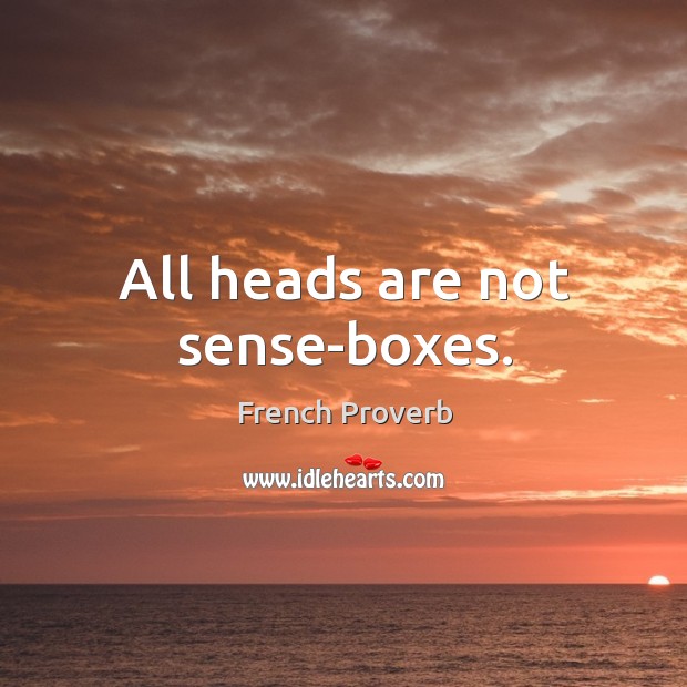 All heads are not sense-boxes. Image
