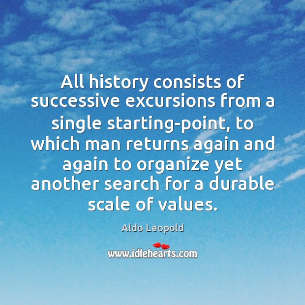 All history consists of successive excursions from a single starting-point, to which 