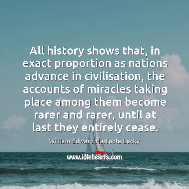 All history shows that, in exact proportion as nations advance in civilisation, William Edward Hartpole Lecky Picture Quote