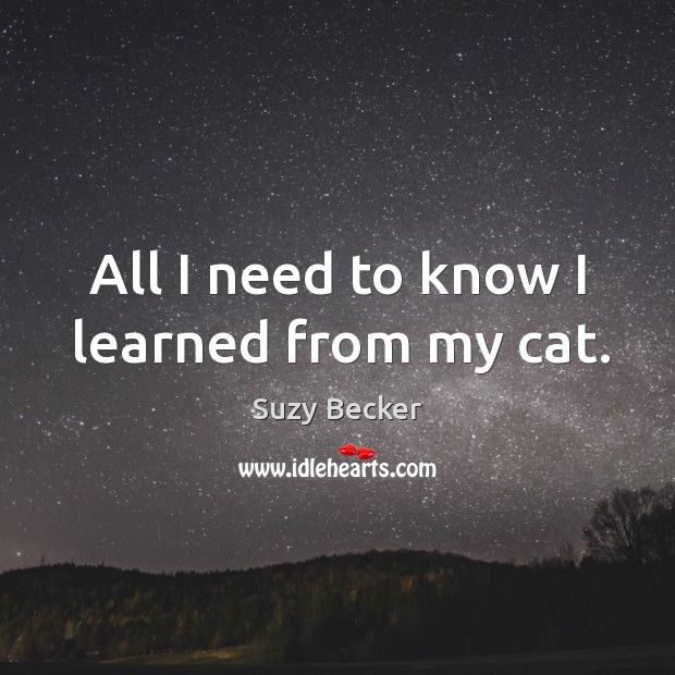 All I need to know I learned from my cat. Image