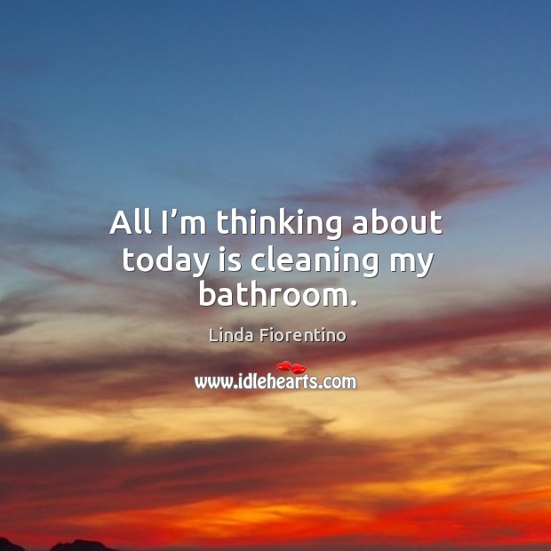 All I’m thinking about today is cleaning my bathroom. Linda Fiorentino Picture Quote