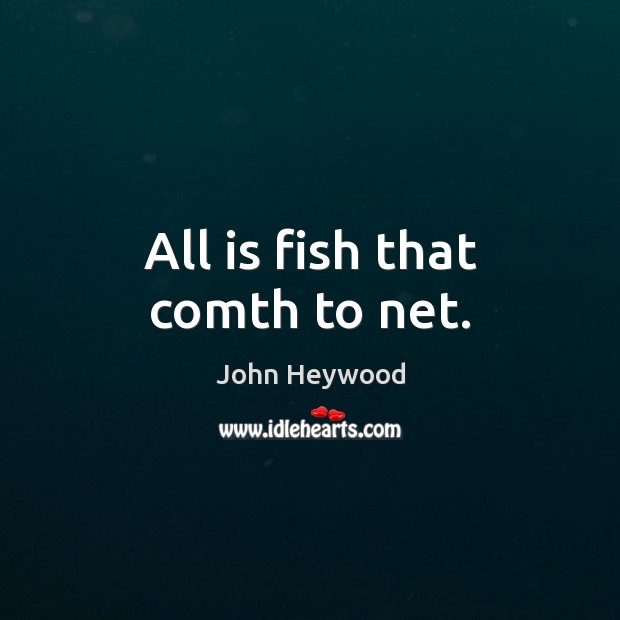 All is fish that comth to net. John Heywood Picture Quote