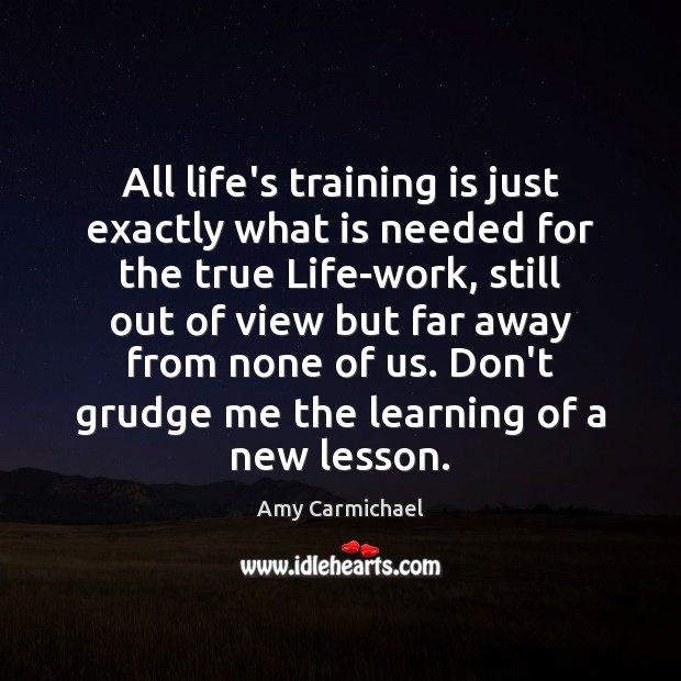 All life’s training is just exactly what is needed for the true Grudge Quotes Image