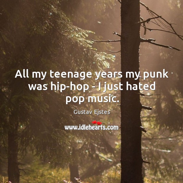 All my teenage years my punk was hip-hop – I just hated pop music. Image