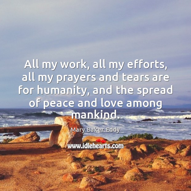 All my work, all my efforts, all my prayers and tears are Humanity Quotes Image