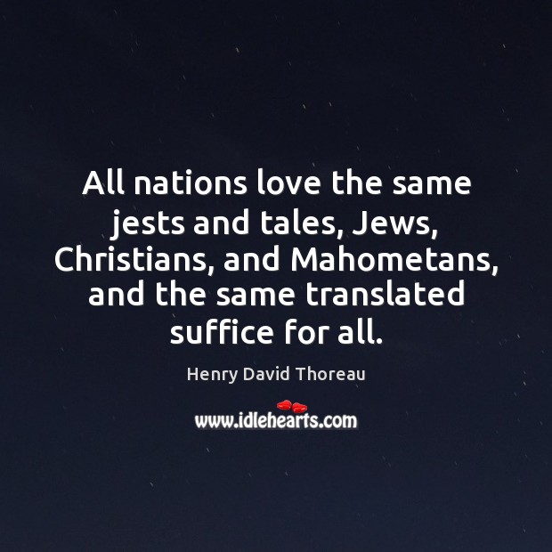 All nations love the same jests and tales, Jews, Christians, and Mahometans, Image