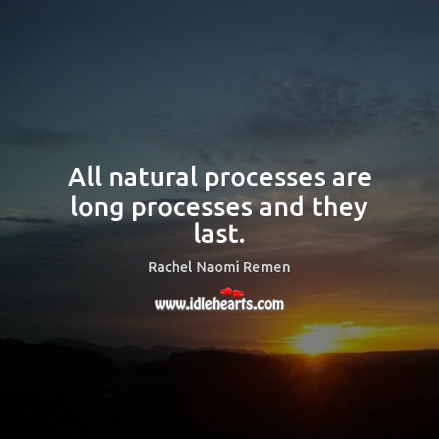 All natural processes are long processes and they last. Rachel Naomi Remen Picture Quote