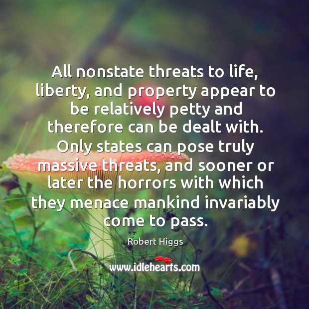 All nonstate threats to life, liberty, and property appear to be relatively Image