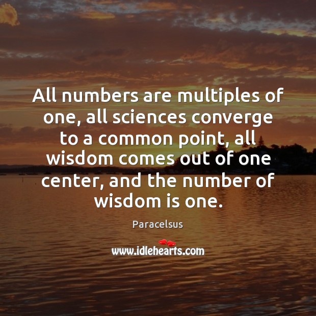 All numbers are multiples of one, all sciences converge to a common Paracelsus Picture Quote