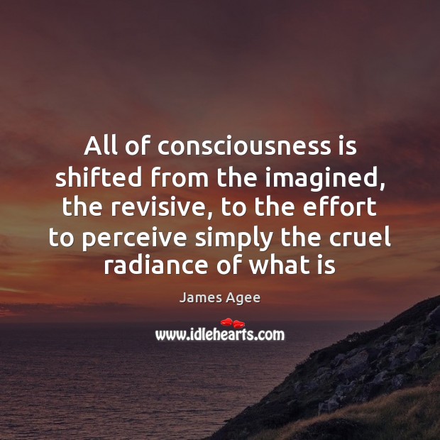 All of consciousness is shifted from the imagined, the revisive, to the Image