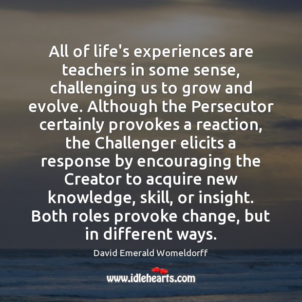 All of life’s experiences are teachers in some sense, challenging us to David Emerald Womeldorff Picture Quote