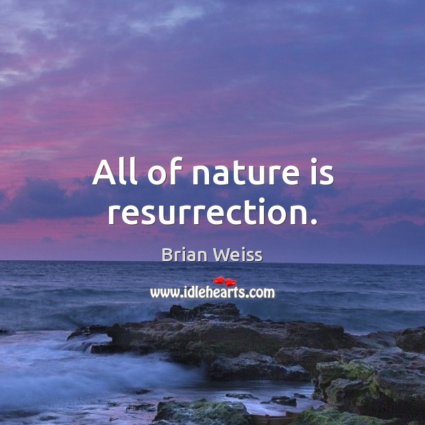 All of nature is resurrection. Brian Weiss Picture Quote