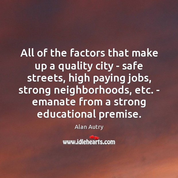 All of the factors that make up a quality city – safe Image