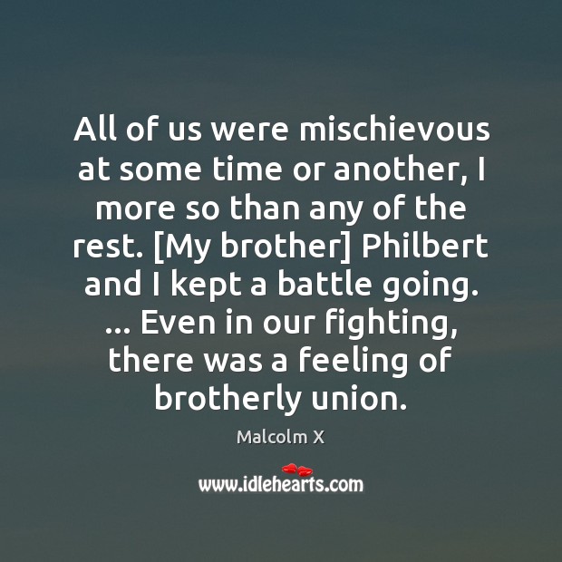 All of us were mischievous at some time or another, I more Brother Quotes Image