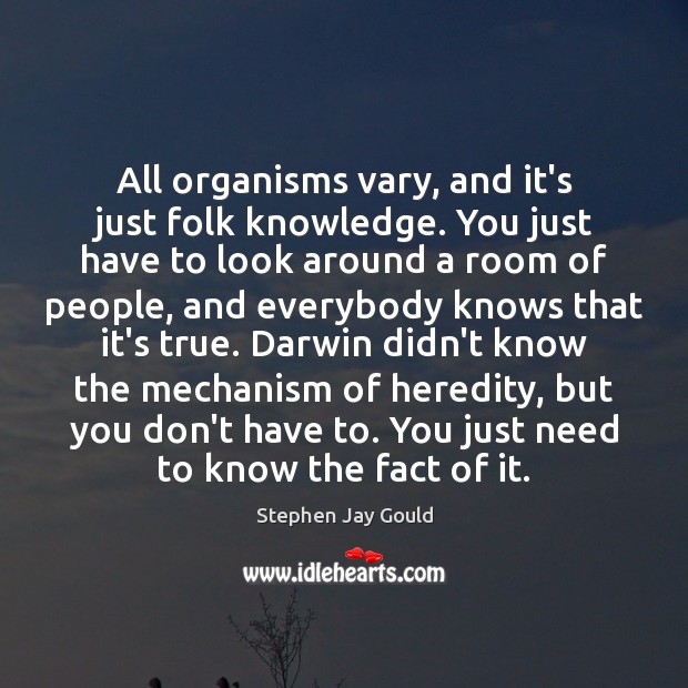 All organisms vary, and it’s just folk knowledge. You just have to Image