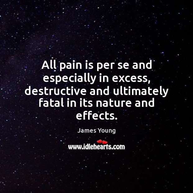 All pain is per se and especially in excess, destructive and ultimately James Young Picture Quote