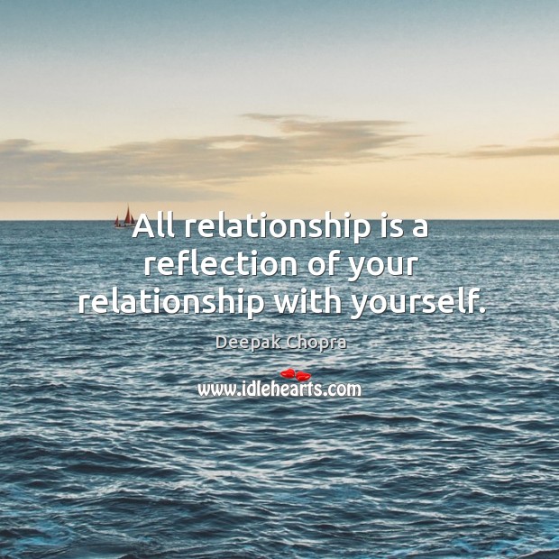 All relationship is a reflection of your relationship with yourself. Relationship Quotes Image
