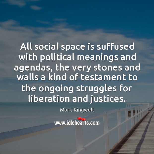 All social space is suffused with political meanings and agendas, the very Image