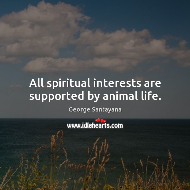 All spiritual interests are supported by animal life. Image